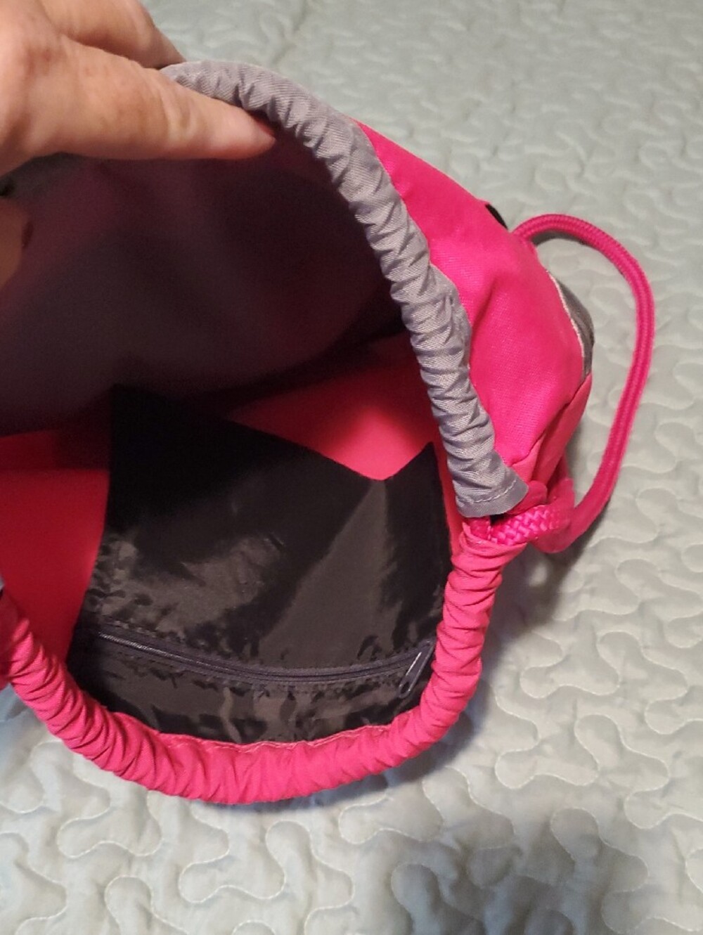 Adidas Pink and Gray Drawstring Sports Backpack - Picture 3 of 4